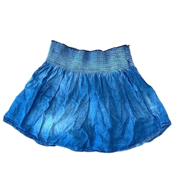STARK X Anthropology Elastic Shirring Mini Skirt Pull On size Large NEW - Picture 1 of 4